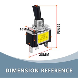 Innfeeltech 2 Pcs Rocker Lighted Toggle Switch, 12V 30A SPST 3 Terminals 2 Position ON/Off Toggle Switch Red Light