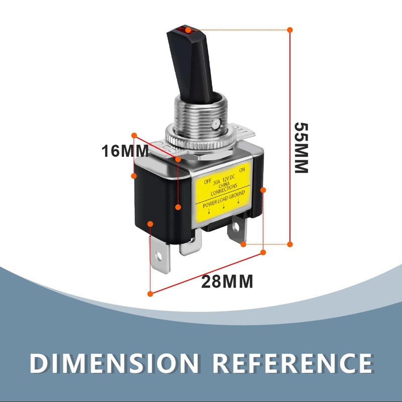 Innfeeltech 2 Pcs Rocker Lighted Toggle Switch, 12V 30A SPST