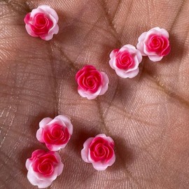 Resin Flatback 8mm Roses - 100pcs Set, Multiple Colors Available for DIY Projects or beadable pens or crafts:_100pcs light pink