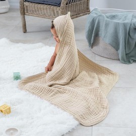 Baby Bath Towels Hooded | 35 x 35 Inch Cotton Bath Towels - Unisex Quick-Drying Bathrobe for 0-3 Years Old Time Shower Spa Day Beach Trip Home Nursery Daycare