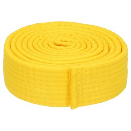 PATIKIL Taekwondo Colored Ranking Belt 1.5" x6.5Ft 2.0m, Polyester Martial Arts Judo Karate Belt for Coach Teaching Practice, Yellow