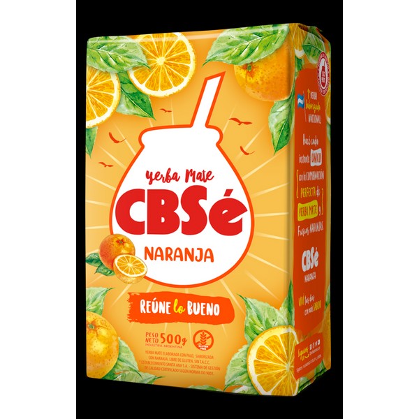 CBSé Yerba Mate Naranja Orange Wholesale Bulk Pack, 500 g / 1.1 lb (pack of 12)