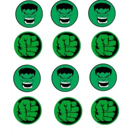 Sweets Party Treats 12 Hulk Image Edible Cupcake Topper Frosting Sheet Hulk Party Favor Superhero