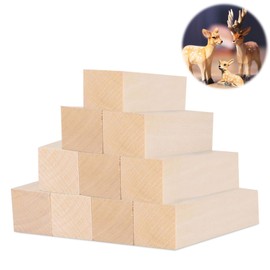 Carving Wood, Pack of 10 Basswood Wooden Blocks for Carving, 3.8 x 3.8 x 15 cm, Carving Wooden Blocks, Untreated, Wooden Blanks for Carving, for Carving Enthusiasts, Crafts, DIY Project