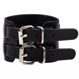 Unbranded Men's Punk Rocker Biker Gothic Heavy Wide Leather Straps Wristband Cuff Bracelet