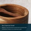 KITCHENDAO Large Acacia Salt Cellar Box Bowl with Built-in Spoon