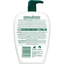 DermaVeen Sensitive Sun SPF 50+ Moisturising UVB + UVA Sunscreen Face & Body Cream Pump Pack 500g