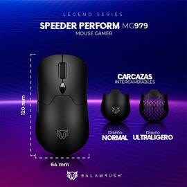 Balam Rush Mouse Gamer Speeder Perform MG979 10000dpi Inalambrico Negro BR-936842                                                                     