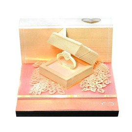 VisionSync 3D Art Calendar Memo Pad 2025 with LED Lights, Weekly Calendar with Diamond Ring,Tear Away Desk Calendar 3D Art, Gift for Christmas Housewarming Desktop Decoration(Ring)