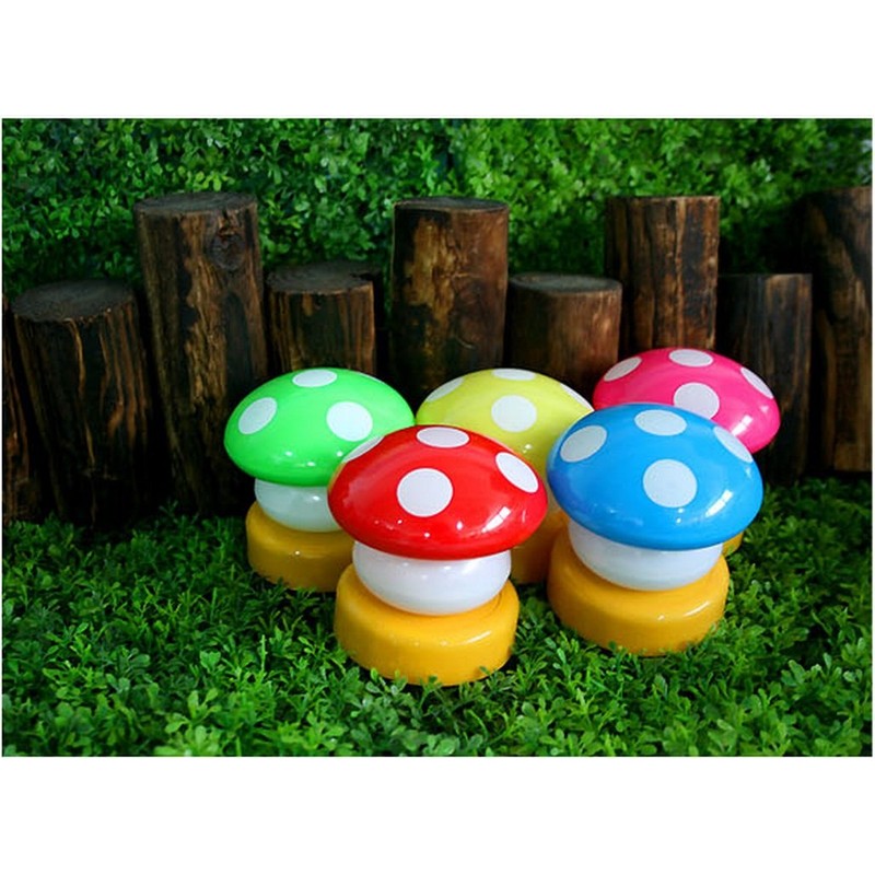 5x LED Mini Mushroom Night Light Lamp (Small set of