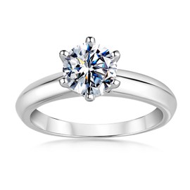 AINUOSHI Women's 925 Sterling Silver Ring, Eternal Women's Engagement Ring, 1-4 Carat Anniversary Wedding Jewellery Gift, Silver 2.1ct Silver Gold Plated, Cubic Zirconia