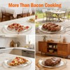 HoPliGhe Round Glass Bacon Tray for Microwave and Oven, 9.84