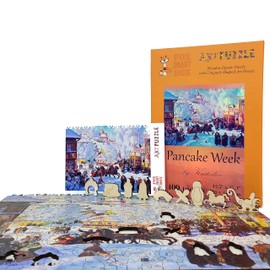 Wooden Jigsаw Puzzle for Adults - Uniquely Shaped Pieces - Made in The USA by FoxSmartBox - 400 Pieces - Pancake Week