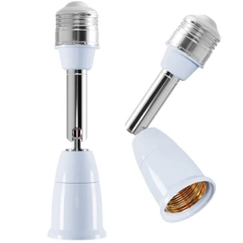 Light Socket Extender - Light Bulb Extender 180° Bending Degree, E26/E27 Light Socket Outlet Adapter, 4.5 Inch Extension, 360° Adjustable Lamp Holder