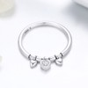 925 Sterling Silver Heart Engagement Stackable CZ Finger Ring for