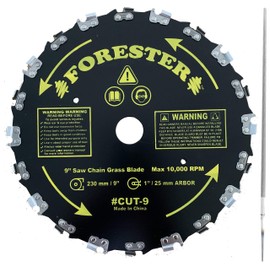 FORESTER Brush Cutter Blades and File Set - Trimmer Chainsaw Tooth Saw Blade - for Trimming Trees, Cutting String, Underbrush, and More - 20 Tooth 9" Circular Brush Blade with 3/16" File