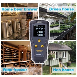 Digital Temperature Controller Simple Stage Thermostat Outlet Heating & Cooling Mode for Chest Freezer Refrigerator Homebrew Fermenter Greenhouse 110V 10A 1100W