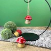 Set of 6 Wooden Mushroom Pendants, Approx. 5 x 4