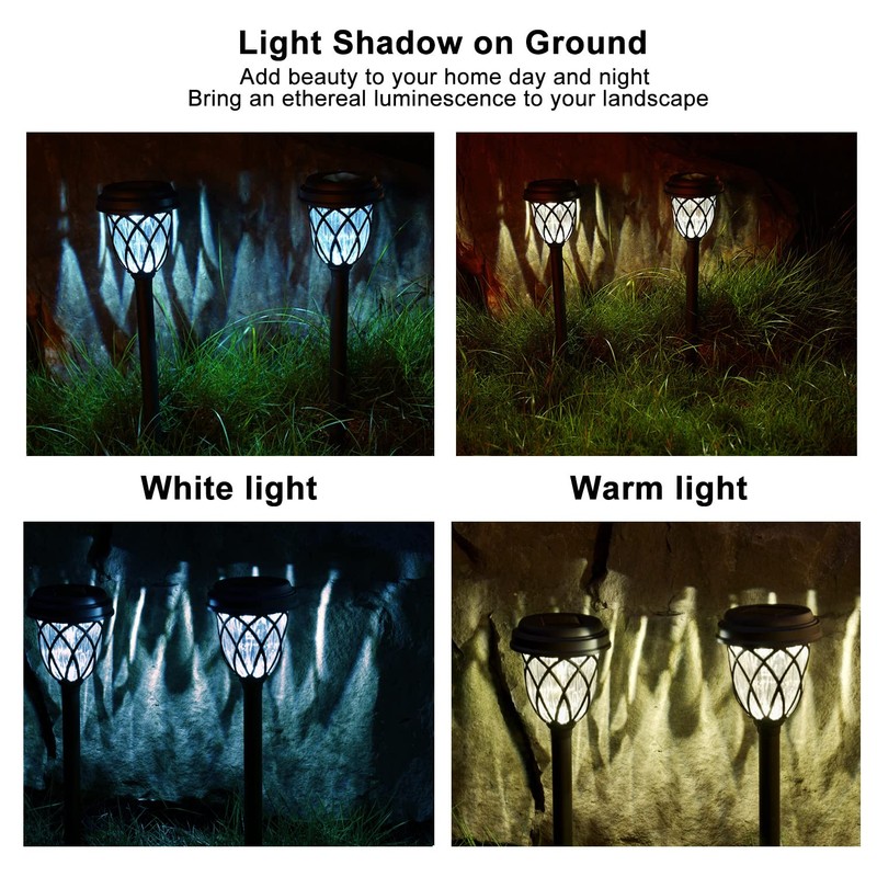 EXCMARK 10 Pack Solar Lights Outdoor Garden Pathway Solar Powered