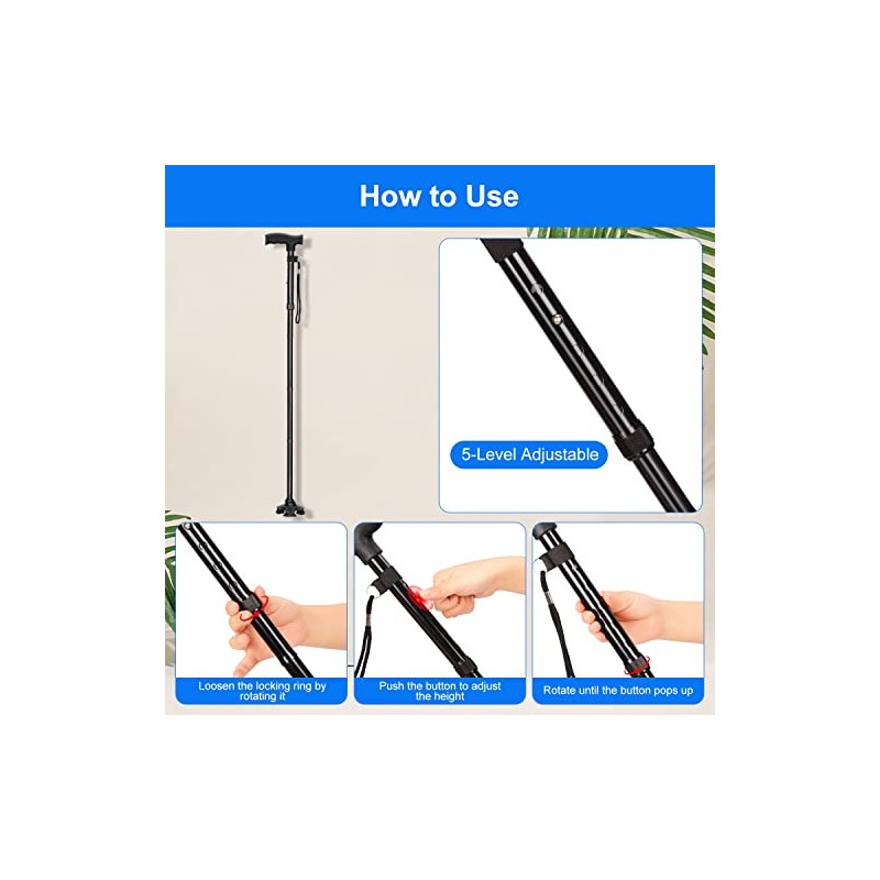 supregear Walking Cane for Men and Women - Foldable, Adjustable,