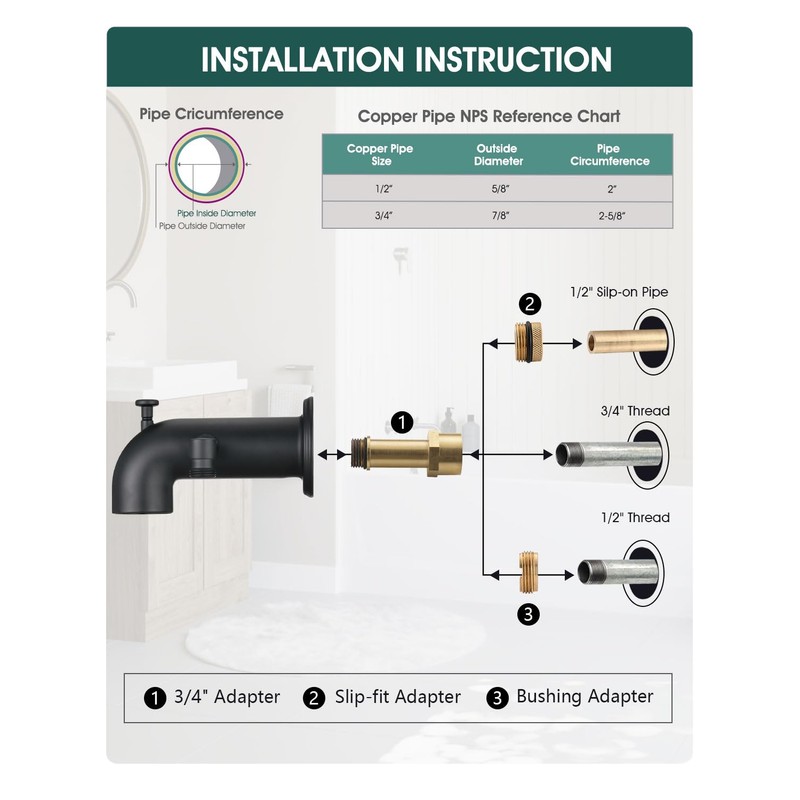 LOCALAND Tub Spout with Diverter, Bathtub Spout for Hand Shower,Matte