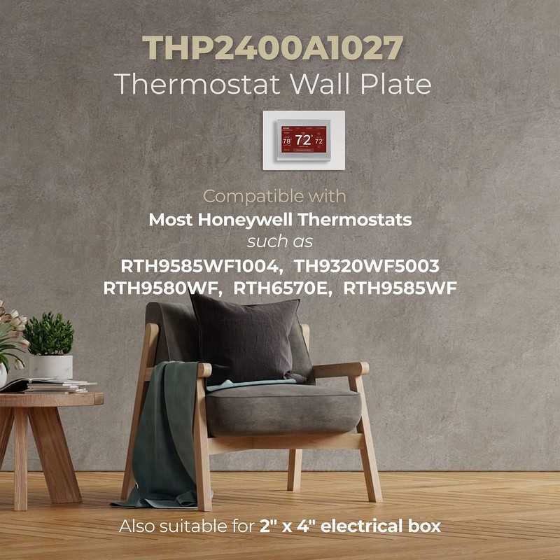 ANTOBLE Thermostat Wall Plate Backplate THP2400A1027W White Coverplate Assembly Compatible