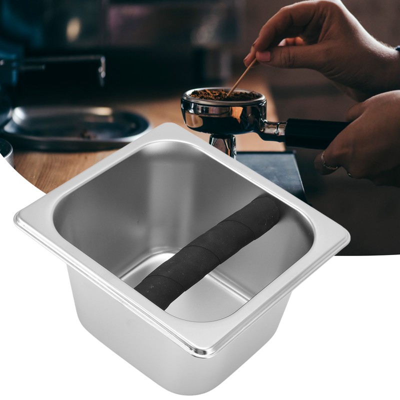 Stainless Steel Coffee Knock Box Coffee Grounds Container Box for