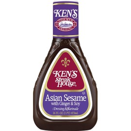 Ken's Steak House Lite Asian Sesame With Ginger & Soy Dressing, 16 oz (Pack of 3)