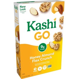 Generic.Kashigo - Cold Breakfast Cereal - Vegan Protein - Fiber Cereal - Honey Almond Flax Crunch - 14 Oz Box (2 Boxes)