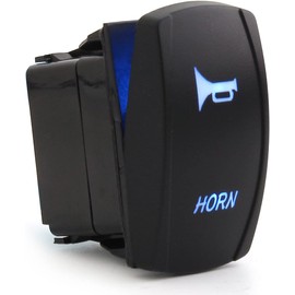TOHUBE Waterproof Car Momentary Horn Switch Toggle Switch ON Off SPST 5 Pin 20A 12/24VDC Blue LED Light