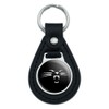 Graphics and More Panther Face Black Leather Keychain