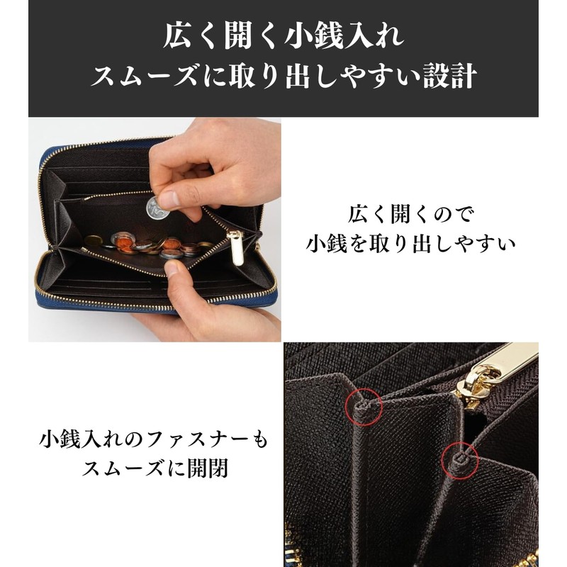 Airstellia Men's Long Wallet, Round Zipper, Large Capacity, Unisex, Simple,