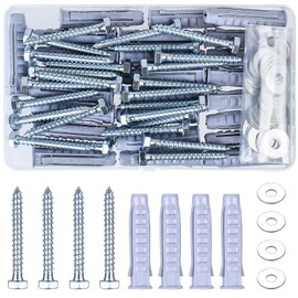 25 Sets M8 M12 Heavy Duty Dowels, Screw Dowel Set, Hex Screws with Dowel Screw Set, Universal Dowels, Window Frame Dowels, Long Shaft Dowels, Expansion Dowels, Wall Mounting Screw Set