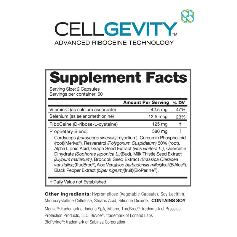 Cellgevity, Advanced Riboceine Technology, 120 Vegetable Capsules, 60 Servings