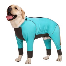 Miaododo Dog Jumpsuit - Waterproof Blue Zip Up Dog Clothes, Large Size, Full Belly Coverage (Blue, 38)