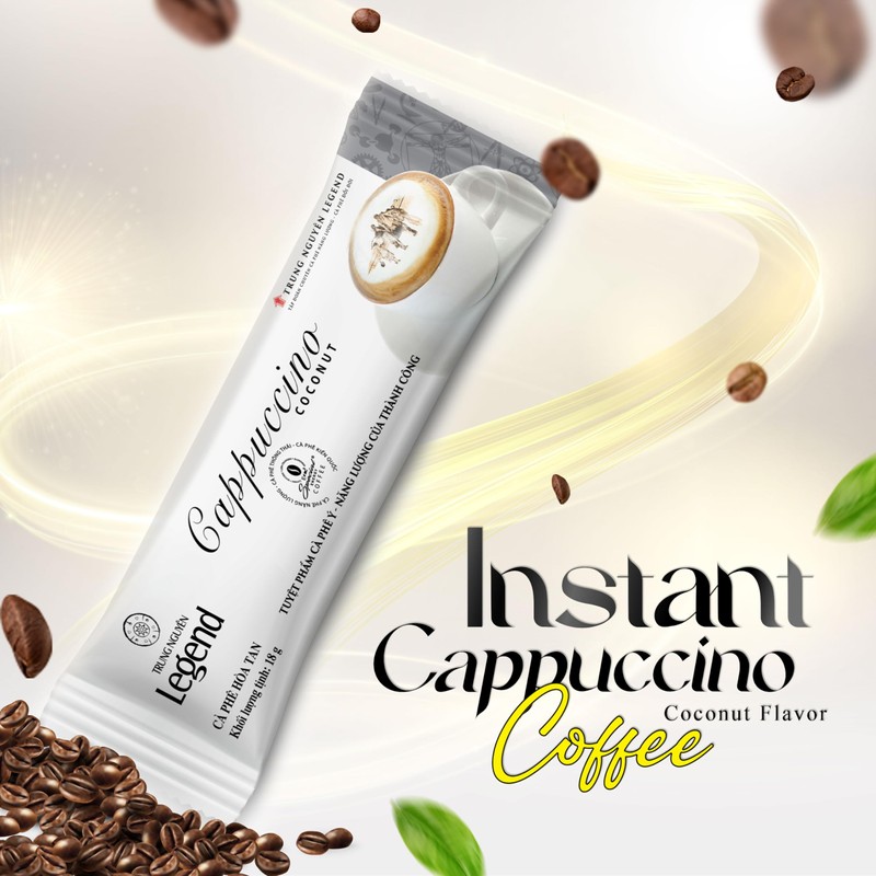 TRUNG NGUYEN LEGEND Cappuccino Coconut Instant Coffee Single Served Stick