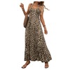 Floerns Women's Cheetah Print Sleeveless Halter Dress Ruffle Hem Y2k
