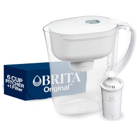 Brita Water Filter Pitcher Tap & Drinking Water with 1 Standard Filter 6-Cup
