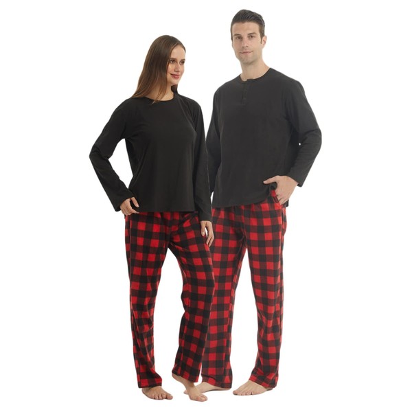 YUSHOW Pajamas for Couples Set,Plaid Pajama Set for Women and