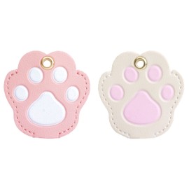 prendre Key Cover, Set of 2, Choose from, Paw Key Cover, Cat and Dog, Cute, Key Case, PU Leather, Key Holder, Security Prevention, Hidden Number, Ring, Gift, Matching, pink/white