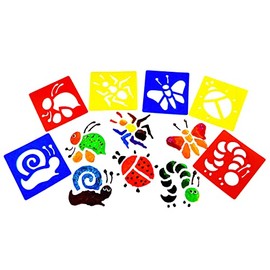 Washable Plastic Stencils - Bugs & Creepy crawlies Theme - Pack of 6 Stencils