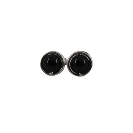 Stud Earrings Pure Black Tourmaline 925 Silver