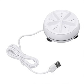 Ultrasonic Mini Washing Machine - USB-Powered Portable Turbine Washer with High Sterilization Rate - Ideal for Travel, Camping, and Small Laundry Loads - 200 RPM, Eco-Friendly ABS Material, White