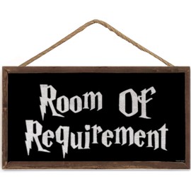 TOMATO FANQIE Room of Requirement Wizardry Hanging Plaque Magic Gift Bedroom Toilet Wood Sign (US-G005)