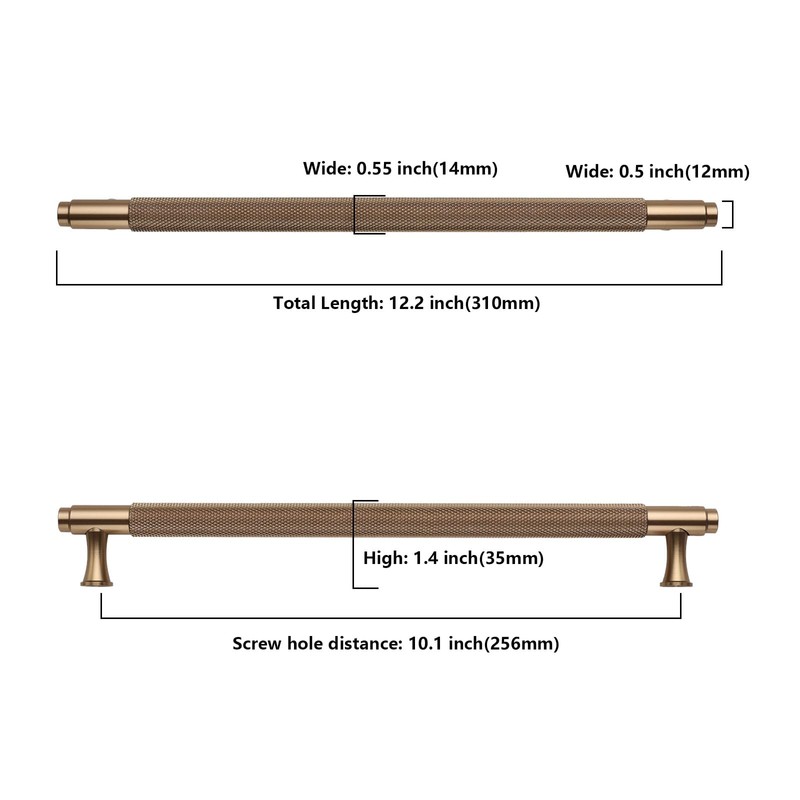 Asidrama 10 Pack 10 Inch(256mm) Champagne Bronze Kitchen Cabinet Handles,