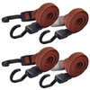 Fifod Adjustable Flat Bungee Cord with Hooks, 4 Pack Bungie