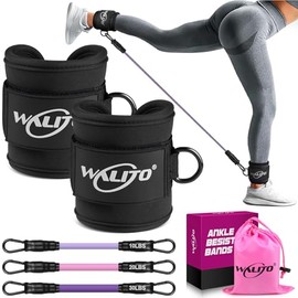 WALITO Ankle Resistance Bands with Cuffs, Ankle Bands for Working out, Ankle Straps for Women, Exercise Bands for Legs and Butt, Booty Workout Equipme