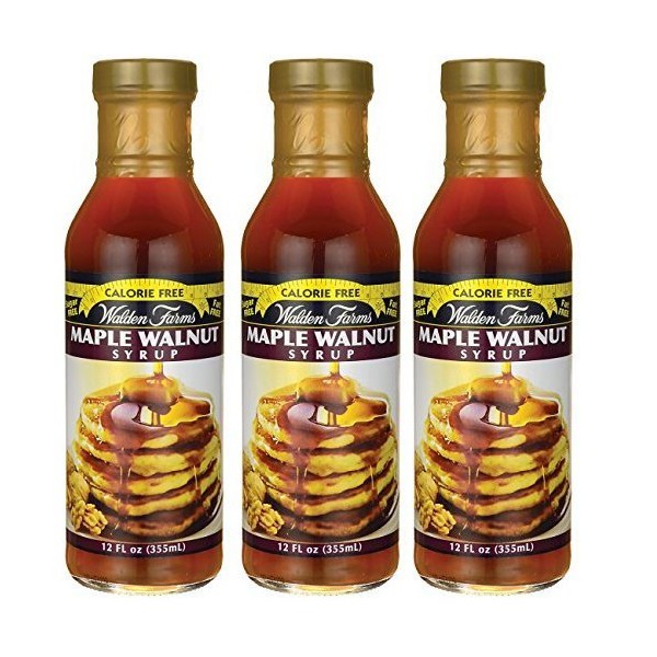 Walden farms Calorie Free Syrup 12 oz (Maple Walnut Syrup, 3 Bottles)