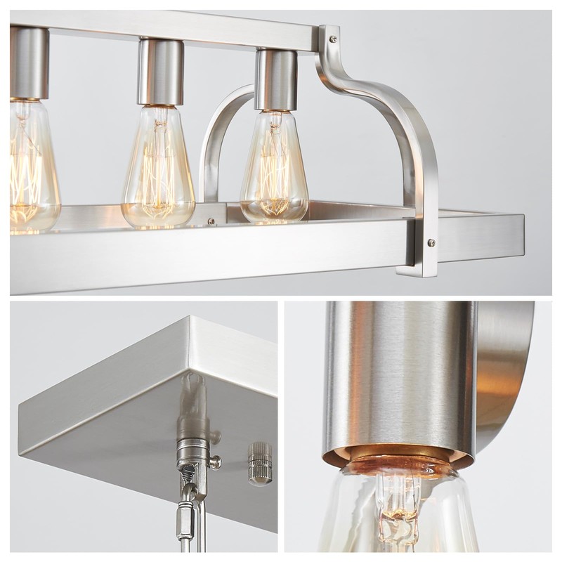 WUZUPS 5-Light Metal Pot Hanging Rack Chandelier Linear Pendant Ceiling