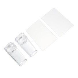 IWOWHERO 4pcs Clear DIY Nail Art Stamping Plates with Manicure Stamper Create Unique Nail Designs for Elegant DIY Manicure